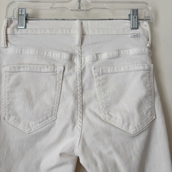 Mother The Insider Jeans Crop Step Fray Sz 27 Cream Puffs - Picture 6 of 10